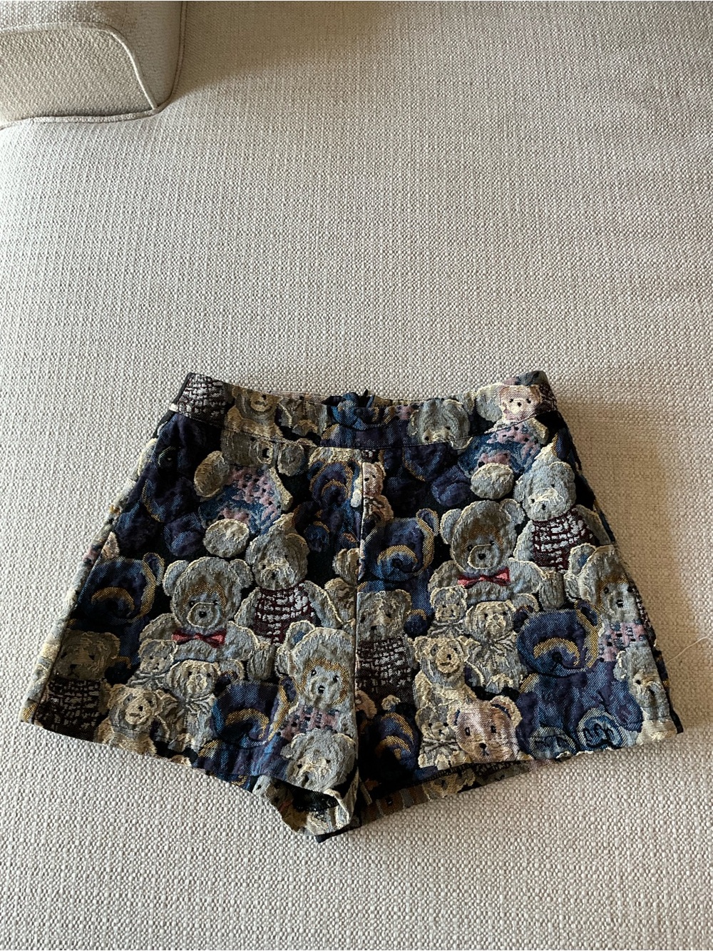Teddy Bear Patterned Women’s Shorts - Navy Multi